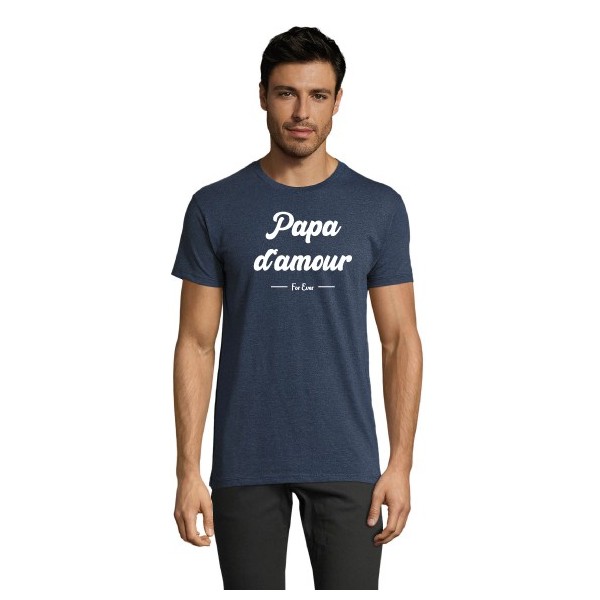 t-shirt papa d 'amour bleu