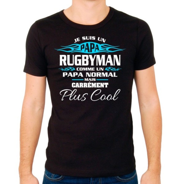 T-shirt noir "Papa Rugbyman 2"