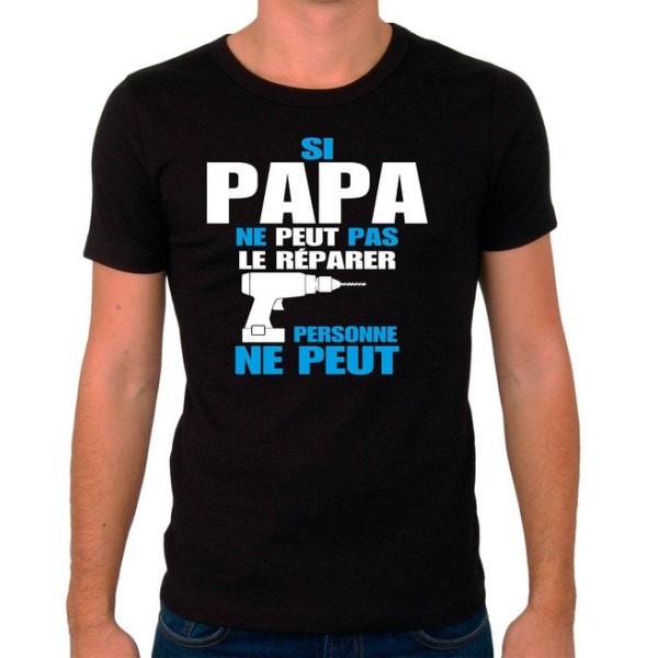 T-shirt noir "Papa Bricoleur"