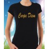 T-shirt femme noir "Carpe Diem"