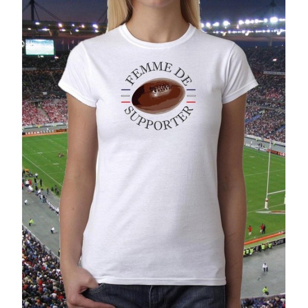 T-shirt "Femme de supporter" Rugby