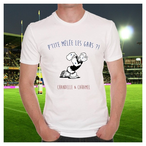 T-shirt rugby "P'tite mêlée les gars"